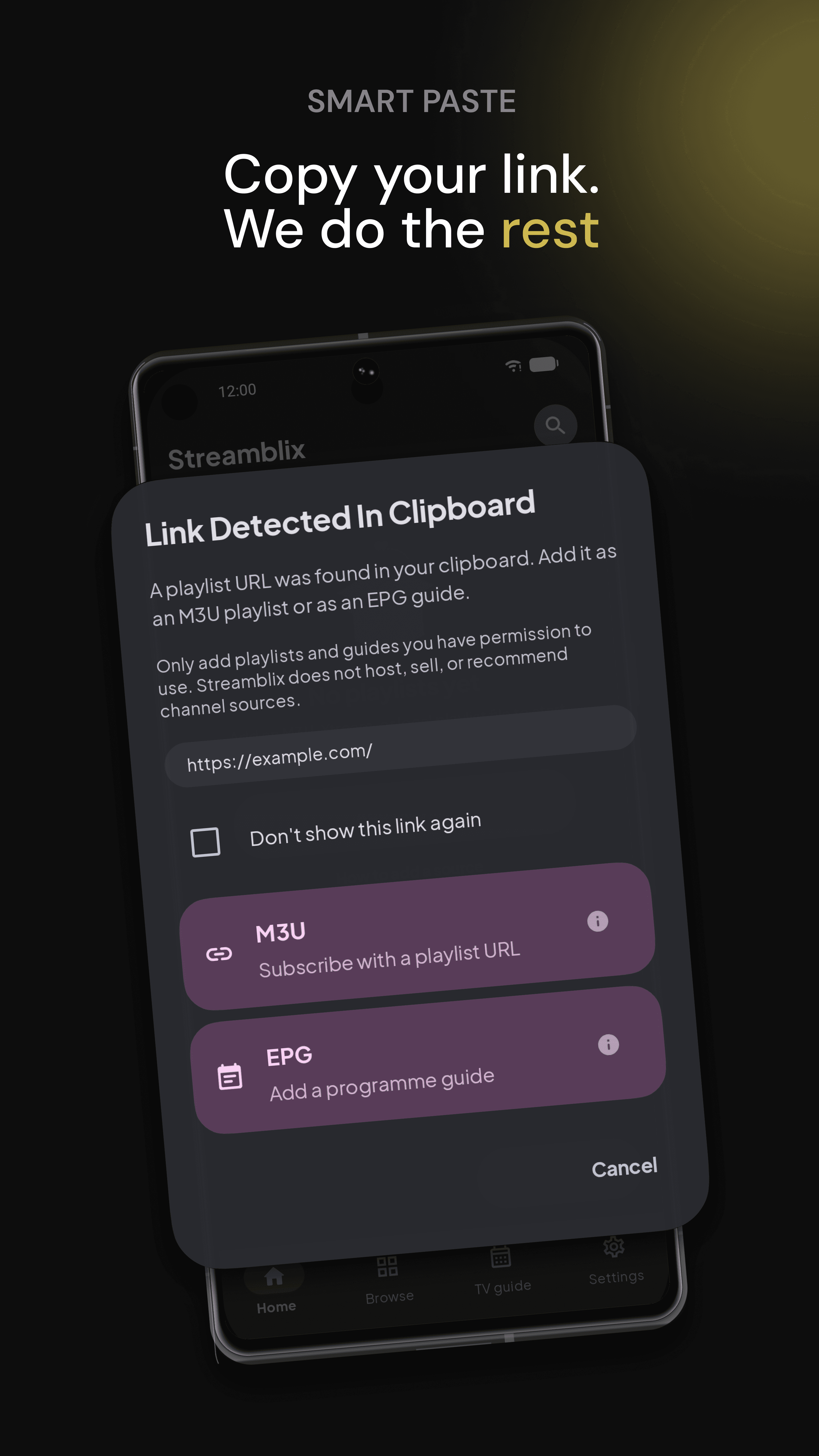 Smart paste: copy your link, we do the rest