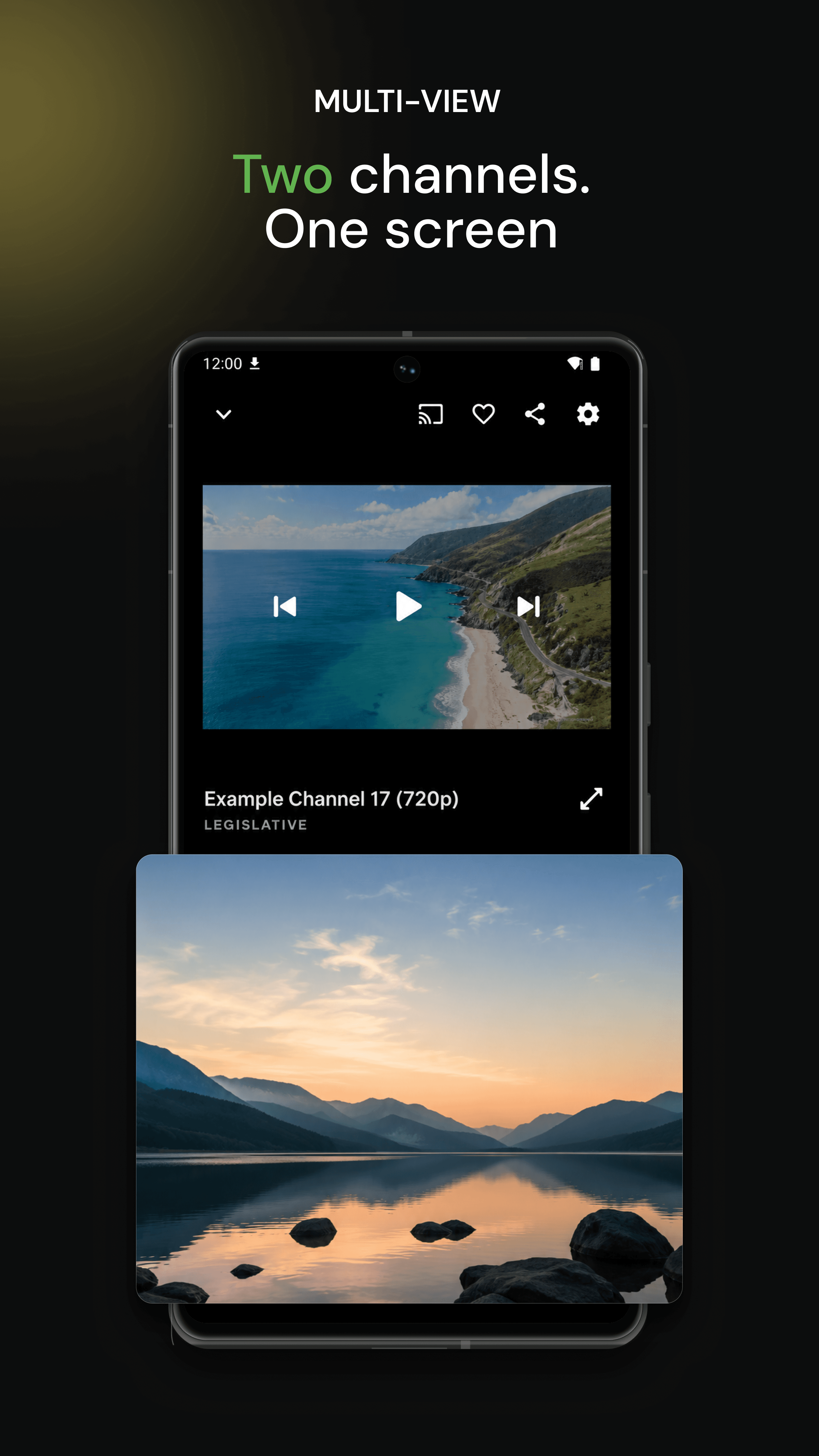 Multi-view: two channels, one screen