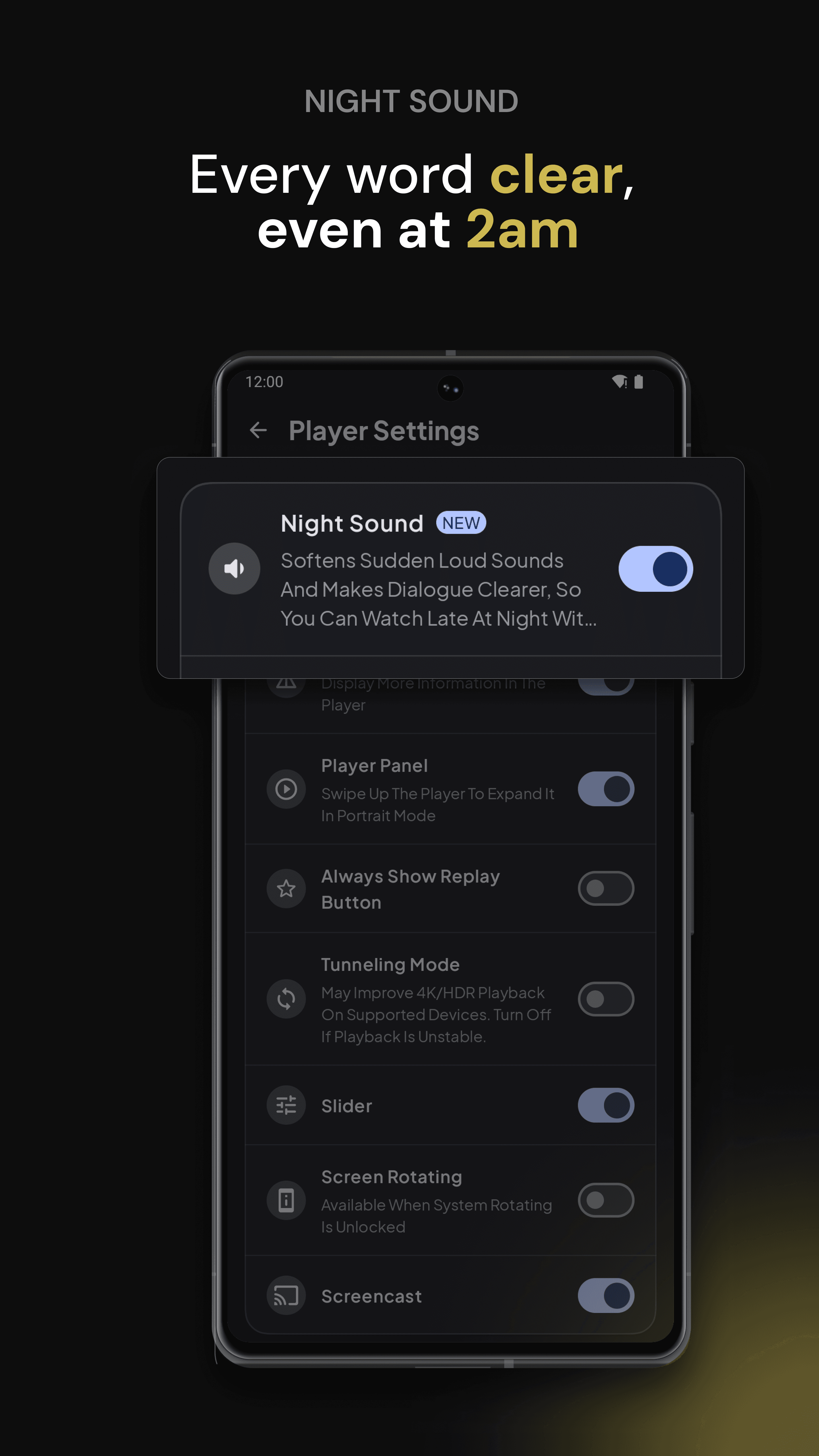 Night Sound: every word clear, even at 2am